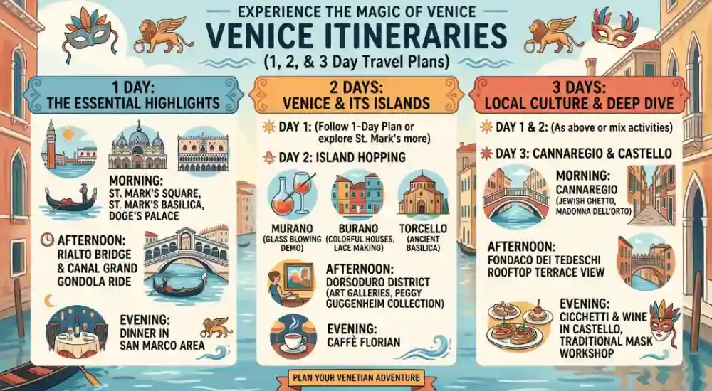 Venice Itineraries (1, 2 & 3 Day Travel Plans)