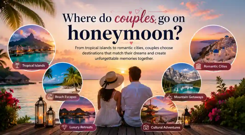 Where do couples go on honeymoon