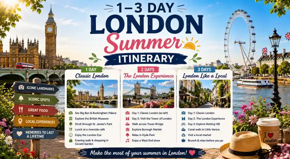 1–3 Day London Summer Itinerary