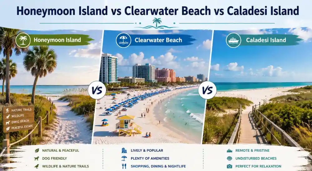 Honeymoon Island vs Clearwater Beach vs Caladesi Island