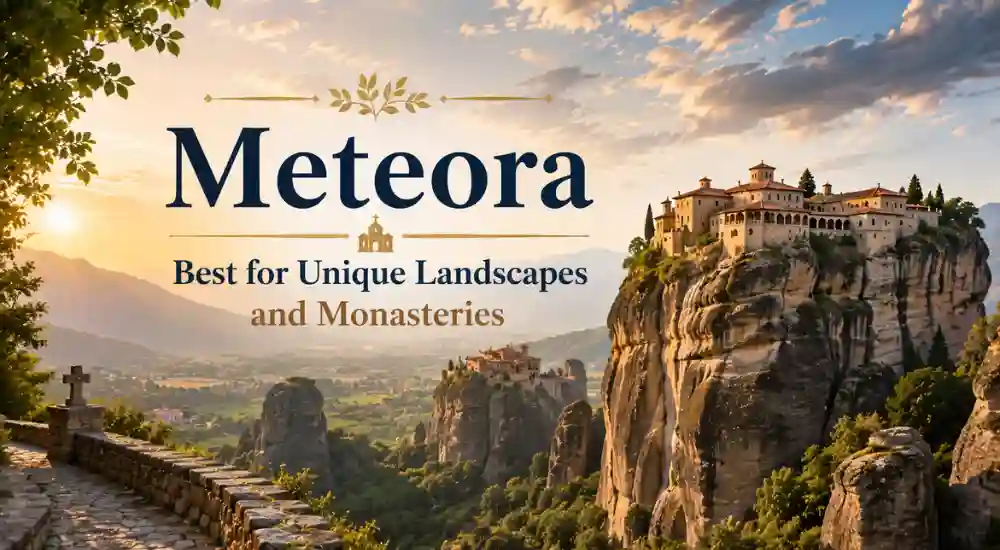 Meteora – Best for Unique Landscapes and Monasteries