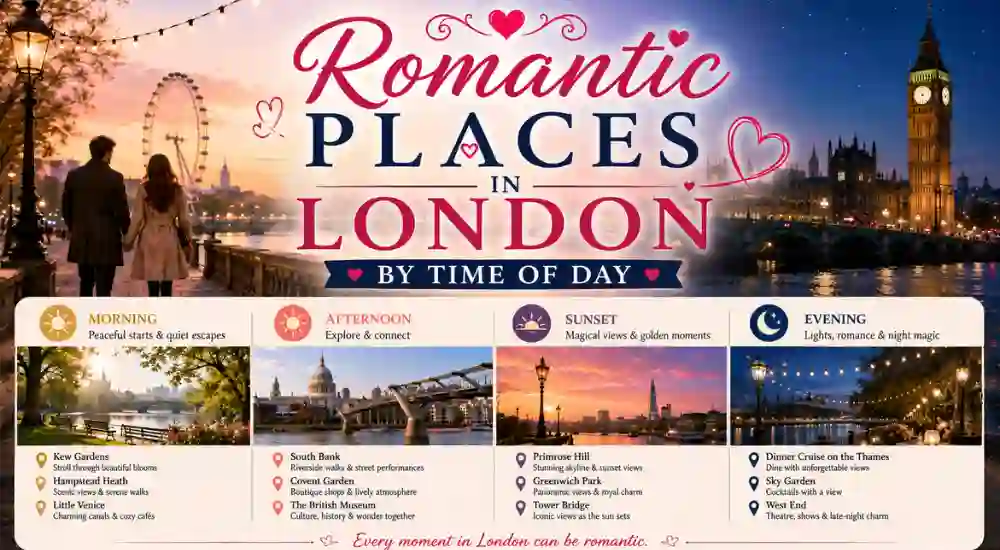 Romantic Places in London by Time of Day
