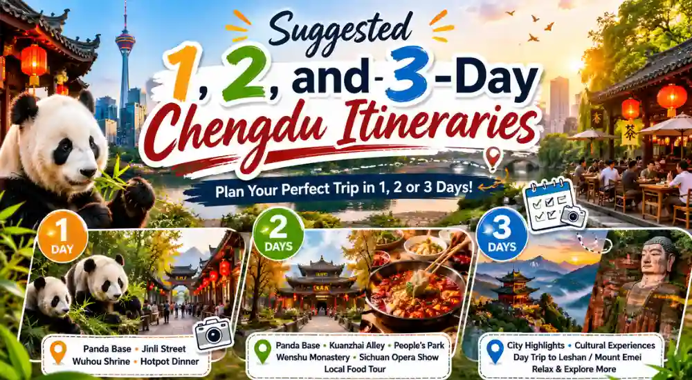 Suggested 1, 2, and 3-Day Chengdu Itineraries