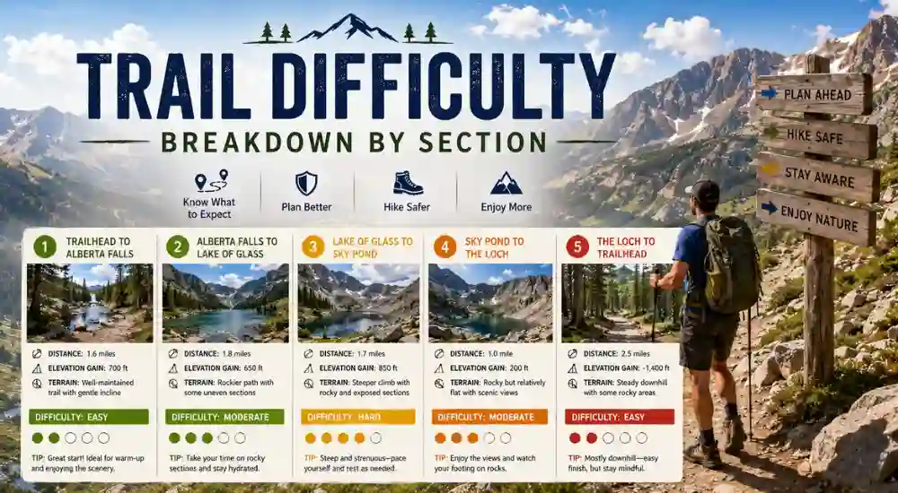 Trail Difficulty Breakdown by Section
