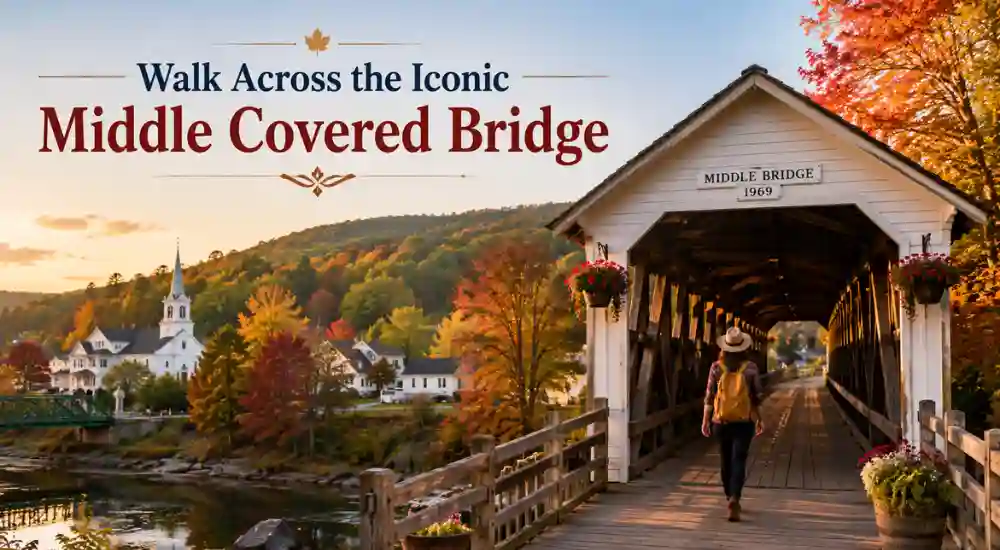 Walk Across the Iconic Middle Covered Bridge