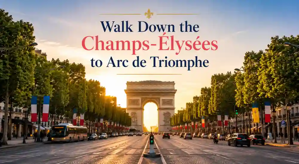 Walk Down the Champs-Élysées to Arc de Triomphe