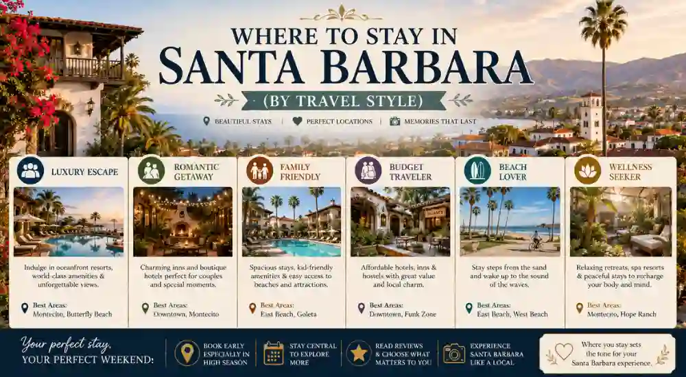 Where to Stay in Santa Barbara (By Travel Style)