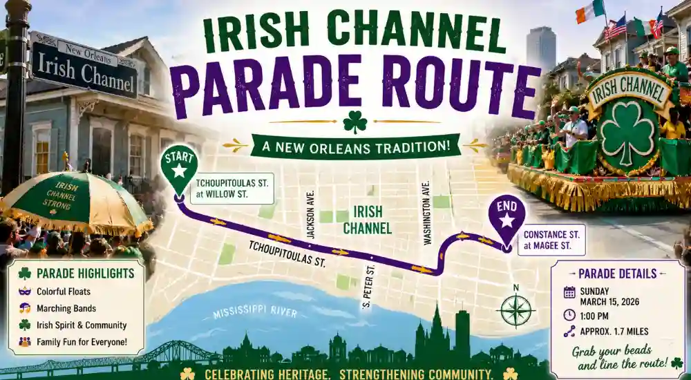 Irish Channel Parade Route