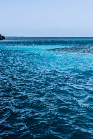 Rippled blue sea with dramatic waves during Belize hurricane season