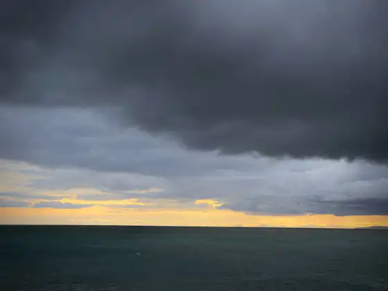 Storm clouds over the Pacific Ocean during Cabo's hurricane season