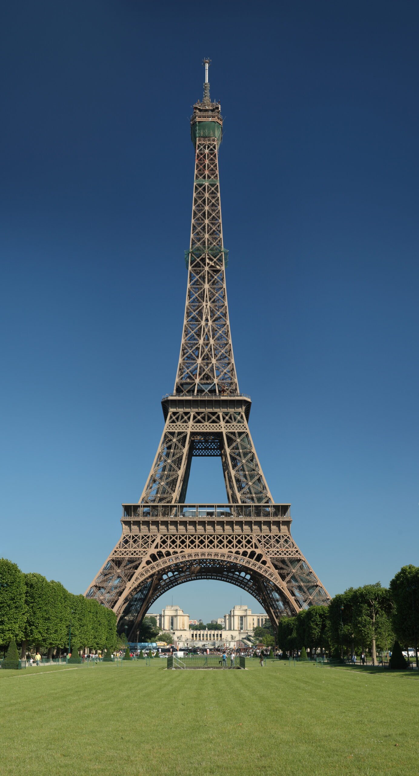 Eiffel Tower rising over Paris rooftops, viewed from the 7th arrondissement